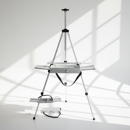 [FC 8041-3EB] Detachable Metal Easel Box and Tripod Easel with Portable  and Brush Holder