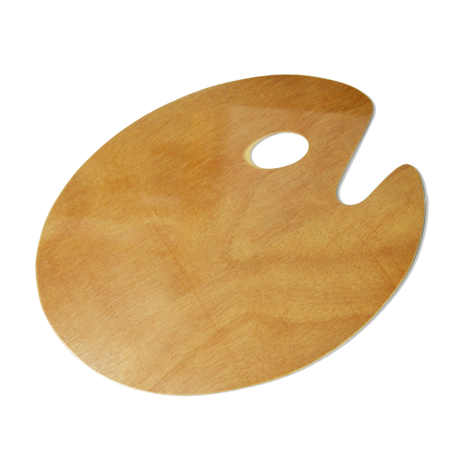 [FC 801-6] Lightweight Oval Wooden Palette - 12" x 16" x 1/8"