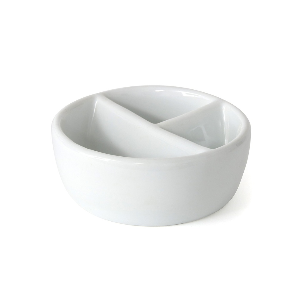 [FC 407-12] Porcelain Brush Washer with 3 Deep Wells