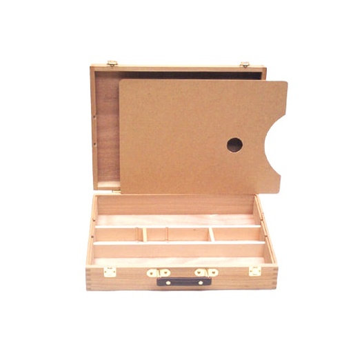 [FC 805-1] Boîte de peinture d'artiste 4" x 13" x 17" + palette en bois