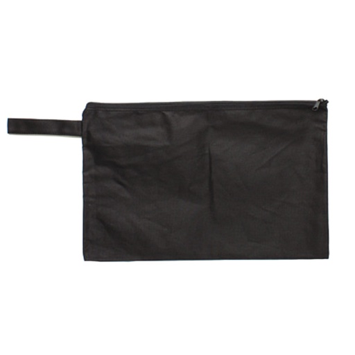 [FC 881-602] Canvas Pouch With Zipper Closure, Black, 10" x 17'', 100% Cotton