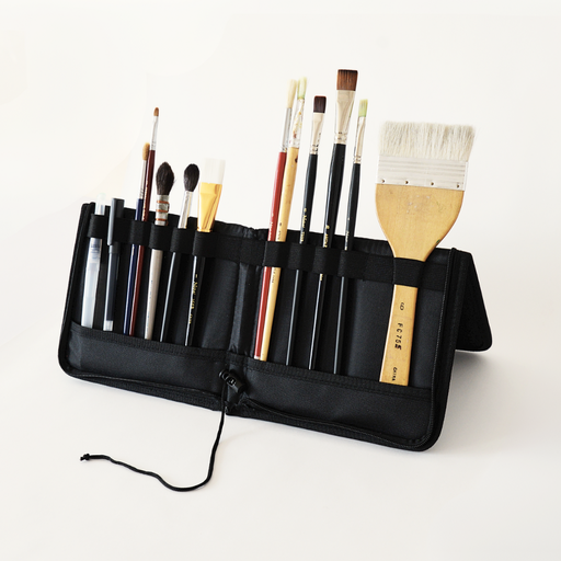 [FC 882-4] Étui à pinceaux pliable avec fermeture velcro pour pinceaux à long manche - 7 "x 14", 24 emplacements