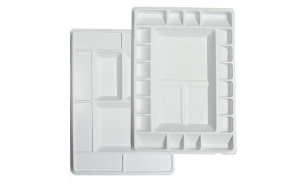 [FC 404-10N] Large Rectangular Plastic Palette 12"X16" 20 Wells, 3 Mixing Area + Multi-Mixing Area Lid