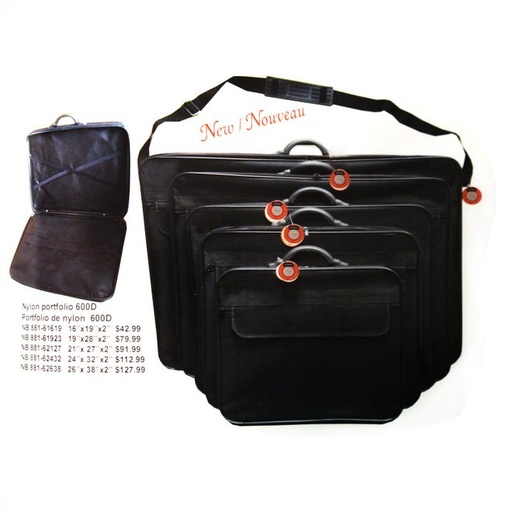 [NB 881-N2638] 600D Nylon Portfolio - 26" x 38" x 2"