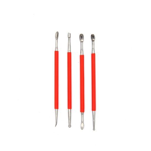 [FC 703-30S] Outils de gravure/gaufrage en acier inoxydable double face - ensemble de 4