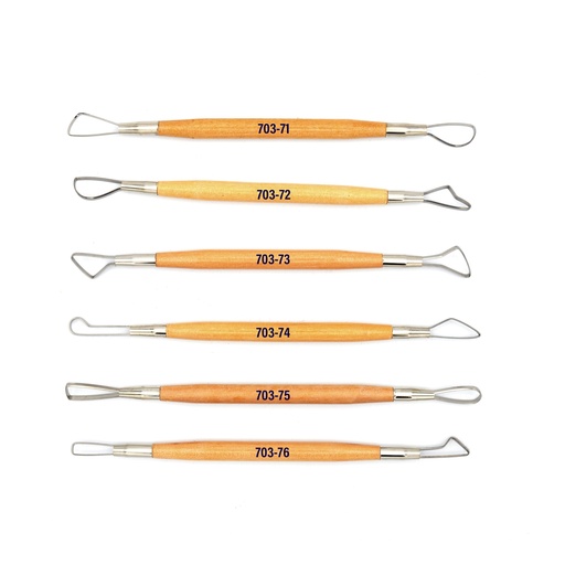 [FC 703-7] Heavy Duty Double-End Ribboned Modelling Tools - Set of 6, 8"