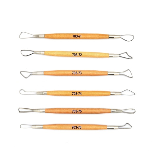 [FC 703-7] Outils de modélisation à ruban à double extrémité robustes - ensemble de 6, 8"