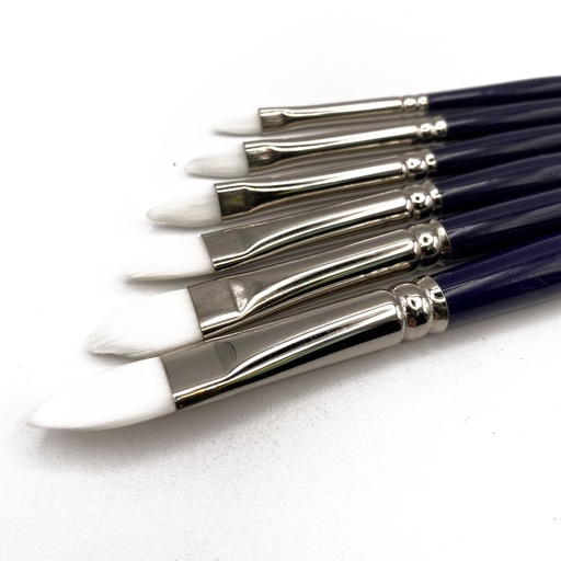 [FC 782-10] White Synthetic Hair Brush - Filbert #3