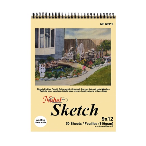 [NB 60912] Spiral-bound Sketchbook - 9" x 12", 50 Sheets, 110 gsm