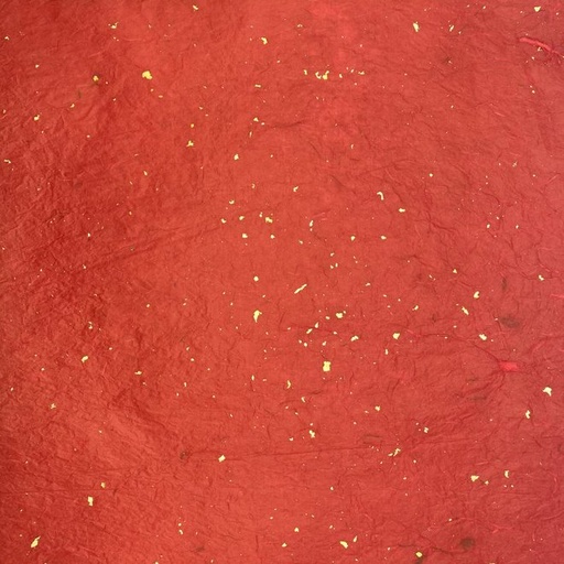 [FC 30-430] Handmade Mulberry Paper (Red With Gold Spots) - 18" x 24"