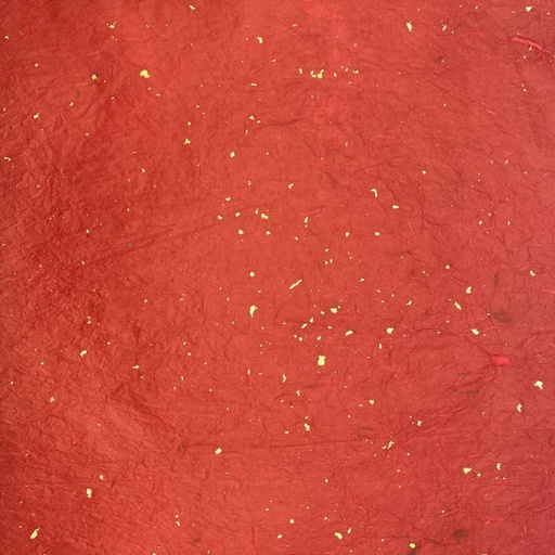[FC 30-430] Papier mûrier fait à la main (rouge avec des taches dorées) - 18" x 24"