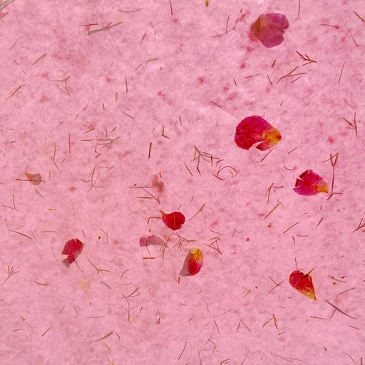 [FC 60-13PI] Japanese Mulberry Paper (Light Pink with Rose Petals) - 22" x 30"