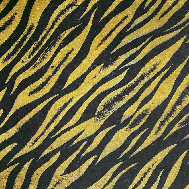 [FC 60-28BL] Mulberry Paper (Tiger Print - Black) - 22" x 30"