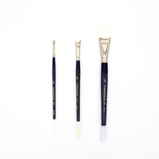 [FC 783-1/4] White Synthetic Hair Brush - Angular 1/4"