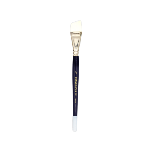 [FC 783-3/4] White Synthetic Hair Brush - Angular 3/4"