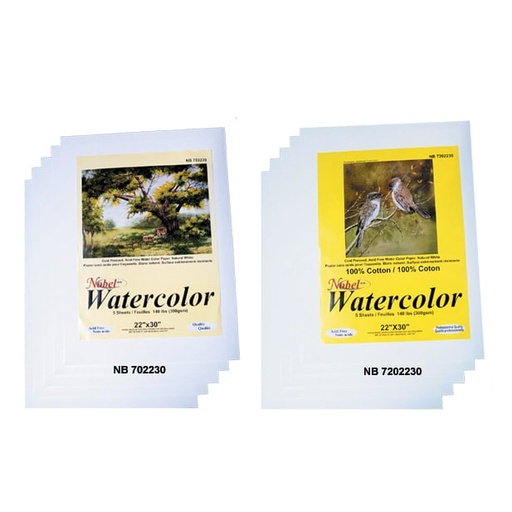 [NB 7202230] 100% Cotton Watercolor Paper Pad, 22" x 30", Made in Holland, 300gsm, 5 Sheets