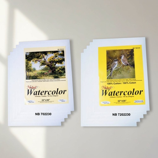 [NB 7202230] Bloc de papier aquarelle 100 % coton, 55,9 x 76,2 cm, fabriqué en Hollande, 68 kg, 12 feuilles