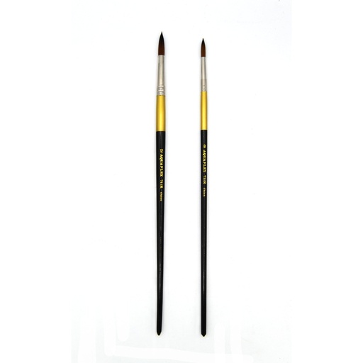 [FC 711RG-8] Aquaflex - Pinceau Synthétique Doré Manche Long - Rond