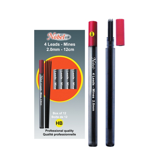 [NB4-6H] Mines 6H en graphite pour porte-mines techniques - 2,0 mm, 4 pcs
