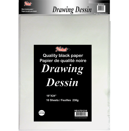 [NB 6701218] 230gsm Black Paper - 12" x 18" - Pack Of 10