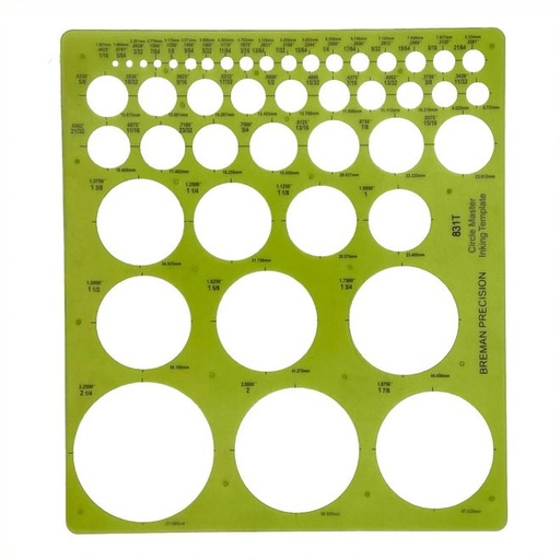 [FC TEM-01] Circle Template - 45 Circles - 1/16" - 2/14"