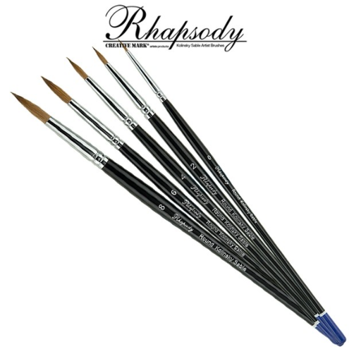 [RP-2/0] Rhapsody - Finest Quality Kolinsky Sable Hair Long Handle Artist Brush - Round #2/0
