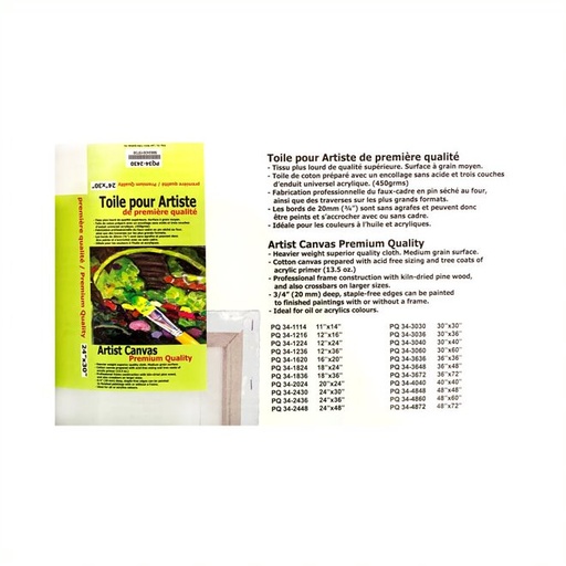 [PQ34-4872] Premium Quality 100% Cotton Stretched, Triple-primed Canvas - 48" x 72"