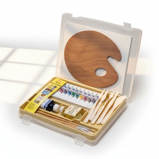[FC 1386-S2] Set de couleurs à l'huile avec boîte en plastique - 6 pièces