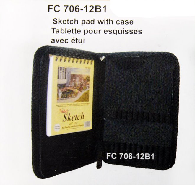[FC 70612B-1] Mini Sketch Pad and Zippered Pencil Case Set