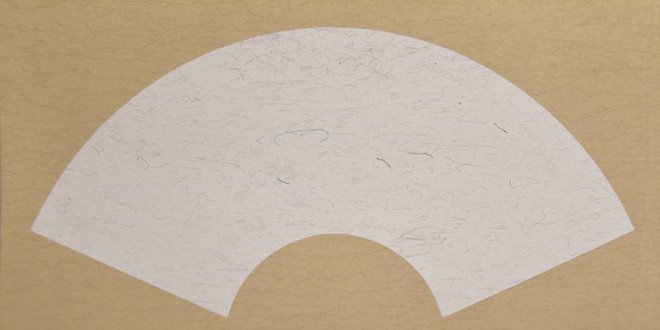 [FC F26-3] Mounted Fan Rice Paper (Orange-White) - 13" x 26"
