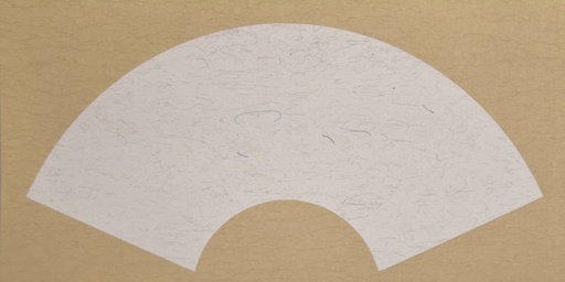 [FC F26-3] Mounted Fan Rice Paper (Orange-White) - 13" x 26"
