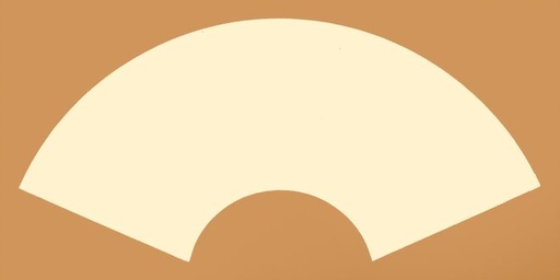 [FC F26-5] Mounted Fan Rice Paper (Orange-White) - 13" x 26"
