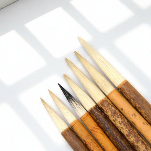[FC 116-2] Pinceau aquarelle en bambou - Poils de chèvre mélangés #2
