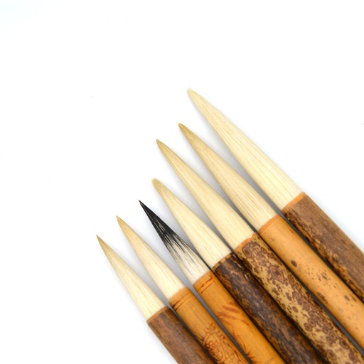 [FC 116-4] Pinceau aquarelle en bambou - Poils de chèvre mélangés #4
