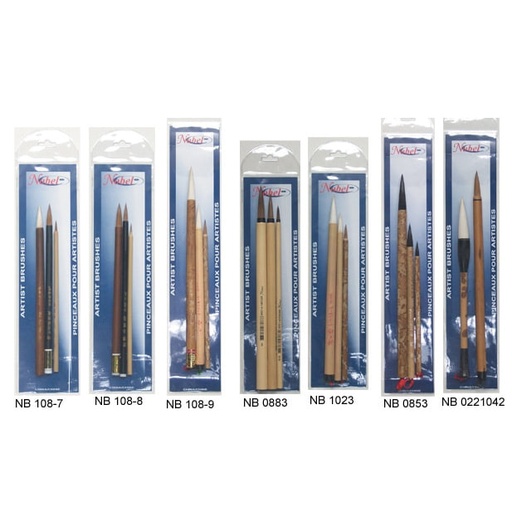 [FC 0853] Chinese Mixed Hair Bamboo Brush (Set Of 3)