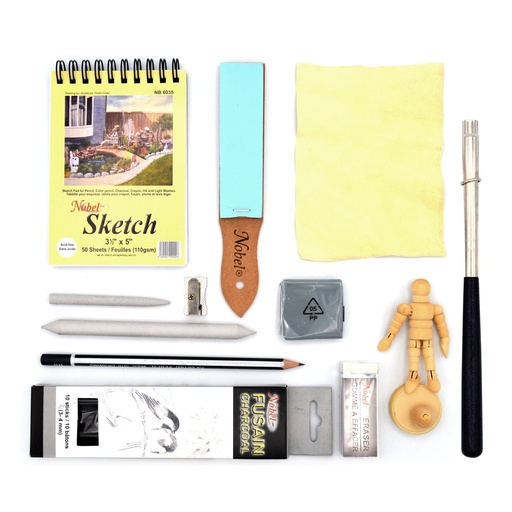 [NB WI-12S] Willow Charcoal Drawing Set - 12 Pieces