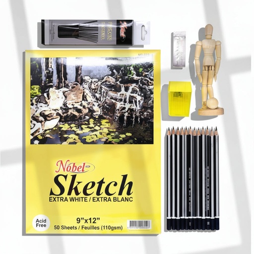 [NB BS-1] Basic Sketching Set with Willow Charcoal