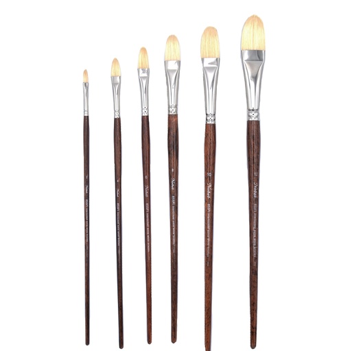 [NB 855FI-4] Imperial - Pure Interlocked Chunking Hog Bristle Brush with Long Handle - Filbert #4