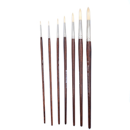 [NB 855R-8] Impérial - pinceau en poils de porc purs entrelacés avec manche long - Ronde #8