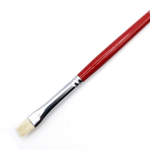 [NB 255B-4] Eterna - White Hog Bristle Brush with Long Handle - Bright #4